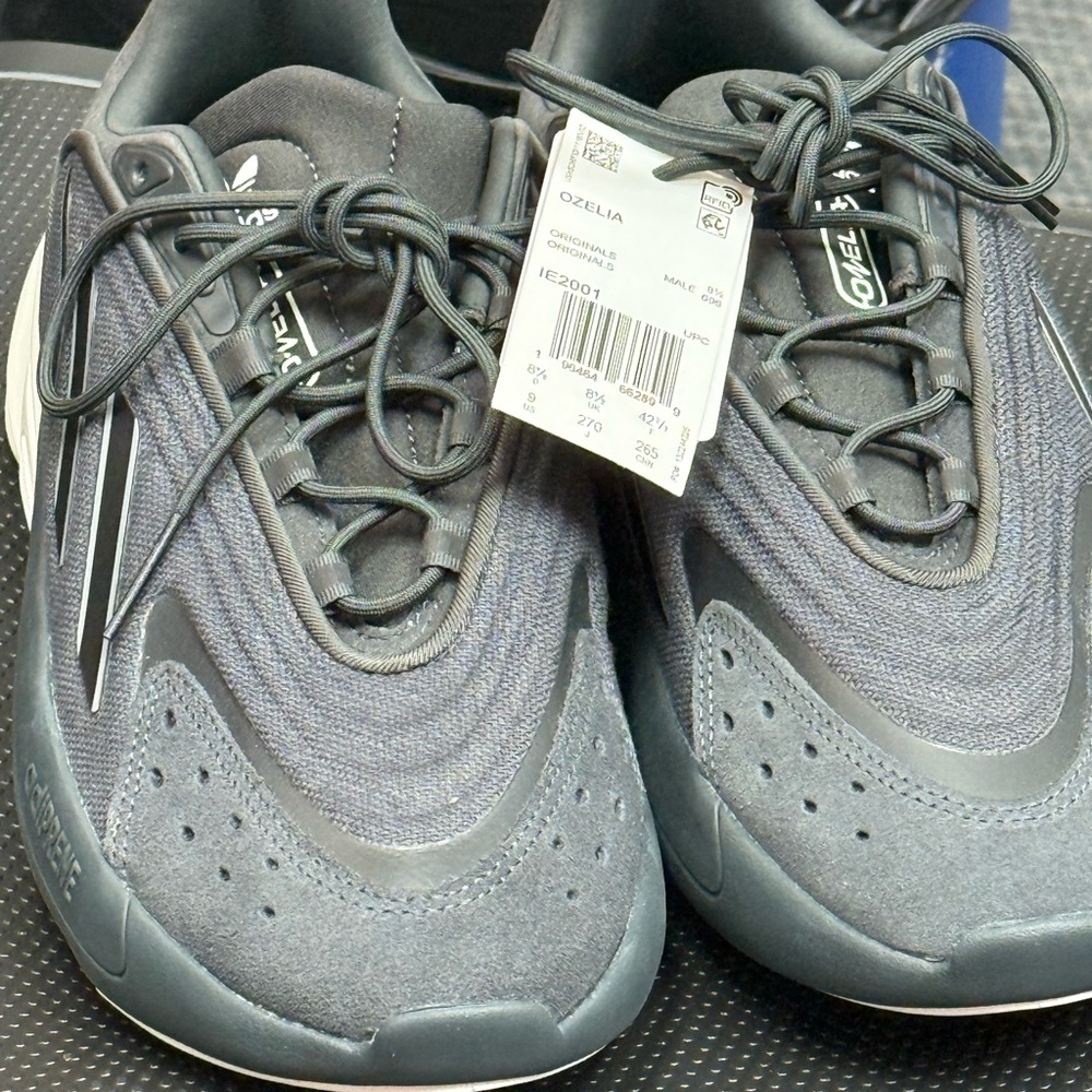 Adidas OZELIA Charcoal and White Athletic Shoes - Picture 3 of 10